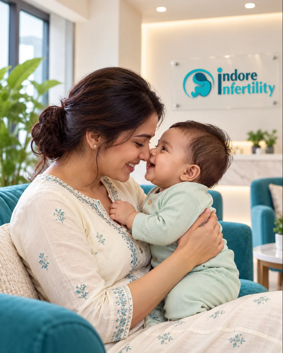 Happy family after fertility treatment