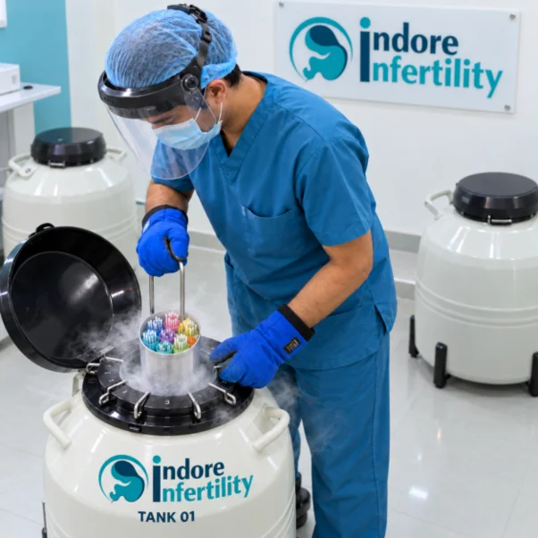 Labelled sperm carriers placed in cryostorage