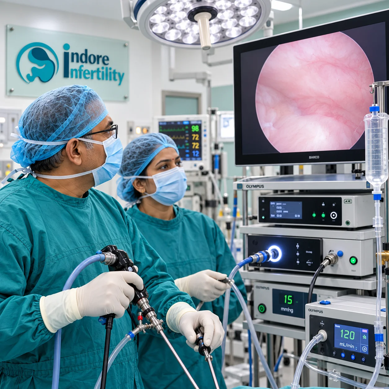 Laparoscopic surgical procedure used for pelvic examination